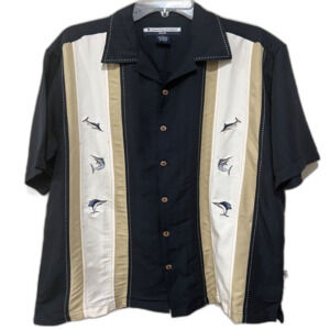 Mens Short Sleeve Button Front Fishing Shirt by World Wide Sportsman Angler lg